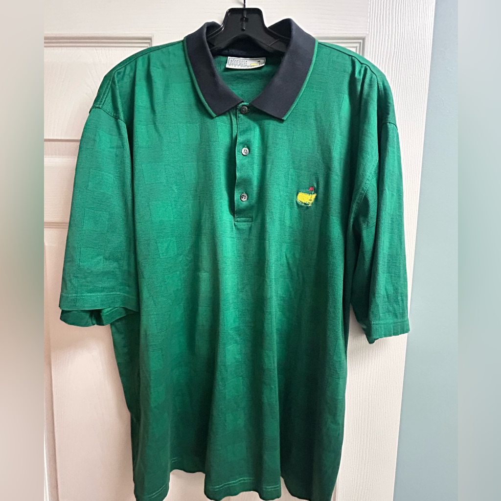 Augusta National Slazenger Green Polo With Black Contrast Collar Xl